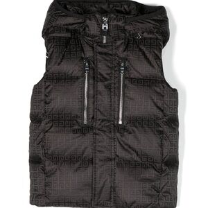 Givenchy Kids - Black Puffer Vest/Gilet with Hood Size 4